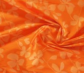 Orange mikado jacquard floral